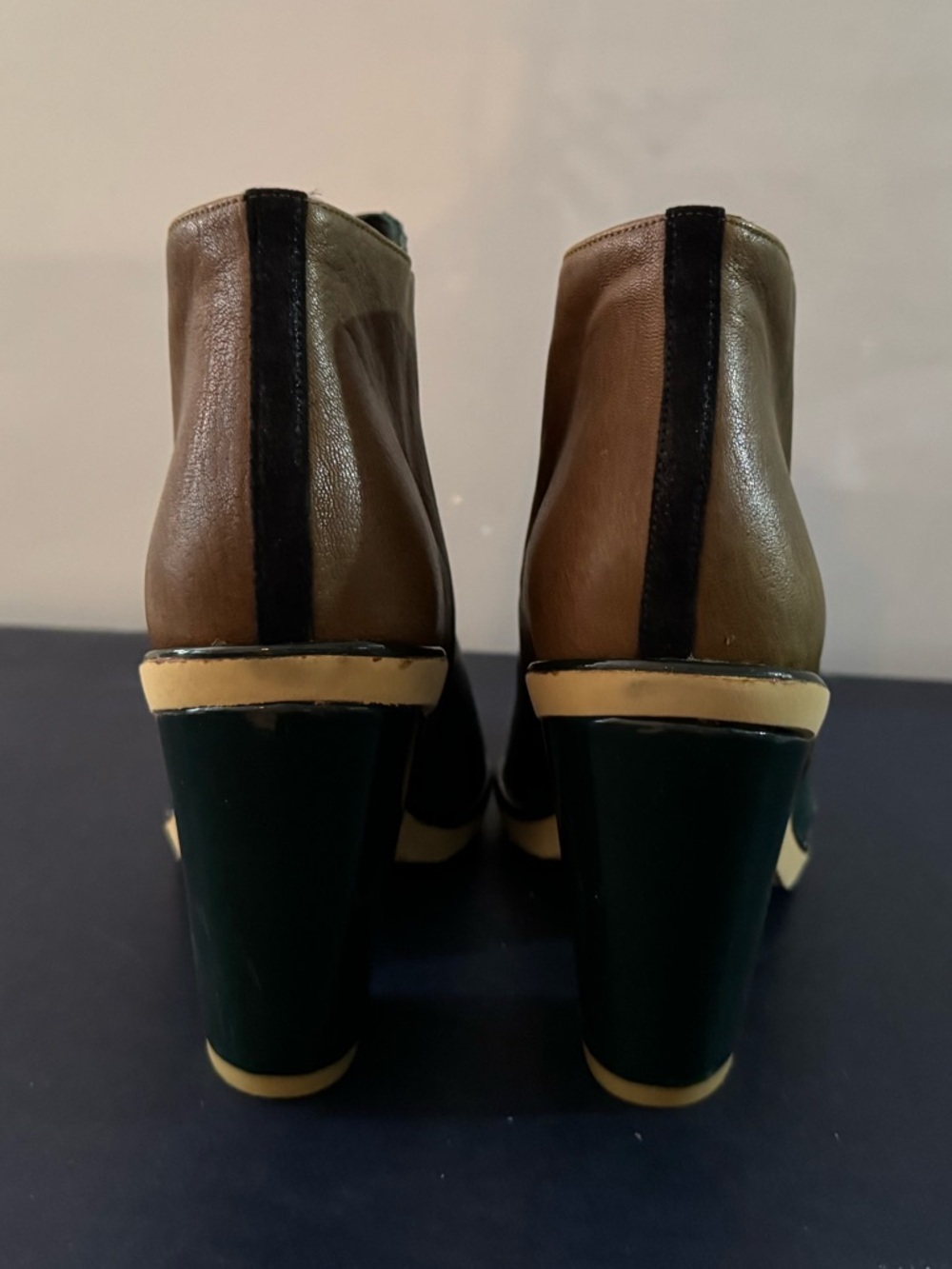 Leather Handmade Kron By Kronkron Green boots : brand new - Picture 3 of 10